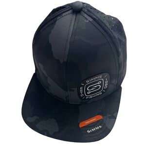 Simms Hooked Trucker Hat Regiment Camo Carbon High Crown Fishing Cap NEW